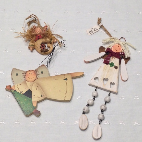 Ornaments Three Whimsical Little Girl Angel’s - Picture 1 of 4